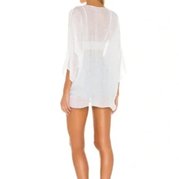 Michael Stare White Gauze Cover Up - Picture 2 of 3